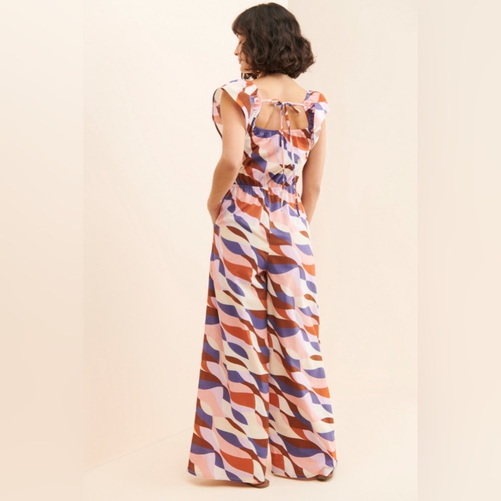 DU PARADIS Abstract Wide Leg Jumpsuit NWT - Picture 2 of 4